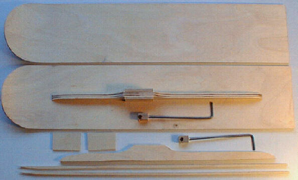 Parts included in a ski building project