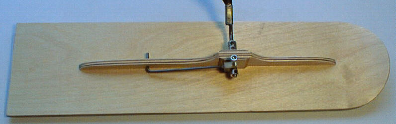 Ski set up on axle